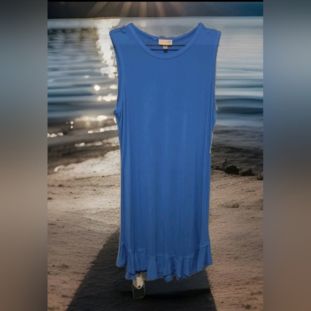 NWT Maison Jules ruffled-hem sleeveless dress Sz XL